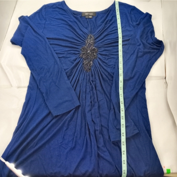 Karen Kane Tops - Karen Kane Dark Royal Blue V- neck Embellished Longsleeve Top Large